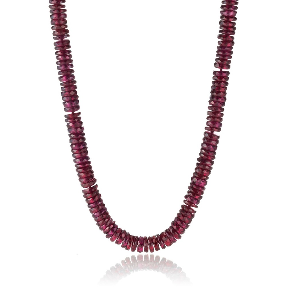 NIB Gumps Genuine Garnet Rope Necklace